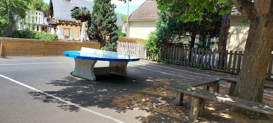 Concrete Ping-pong table blue, round