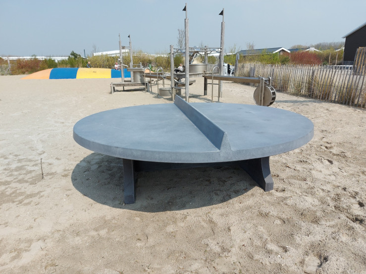 Round Ping-Pong table Anthracite-Concrete