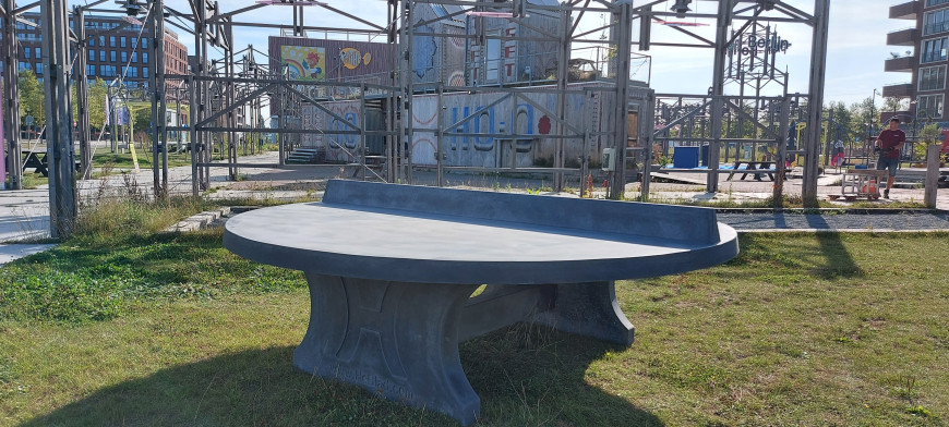 Round Ping-Pong table Anthracite-Concrete