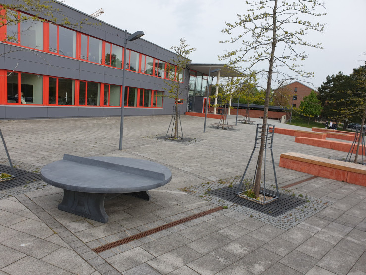 Round Ping-Pong table Anthracite-Concrete