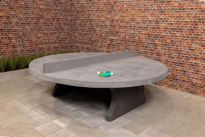 Round Ping-Pong table Anthracite-Concrete