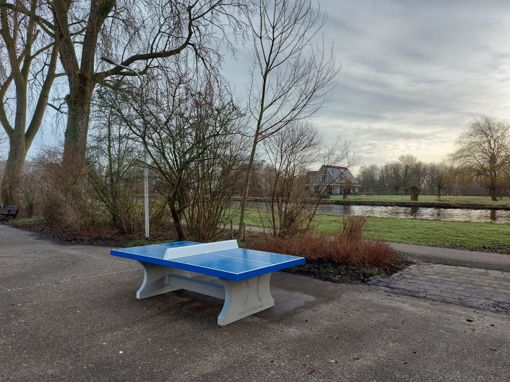 Concrete Ping-pong table blue