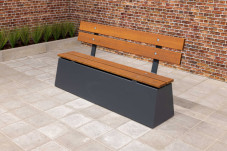 Concrete bench DeLuxe with backrest Anthracite