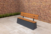 Concrete bench DeLuxe with backrest and without bottomplate