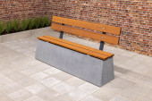 Concrete Bench DeLuxe, Anthracite-Concrete, with backrest