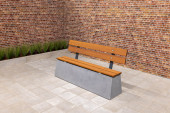 Concrete Bench DeLuxe, Anthracite-Concrete, with backrest