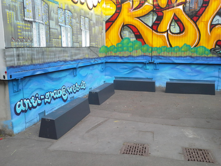 HeBlad concrete benches on a location