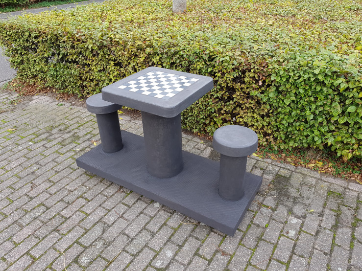 Chess Table Anthracite-Concrete (2P)
