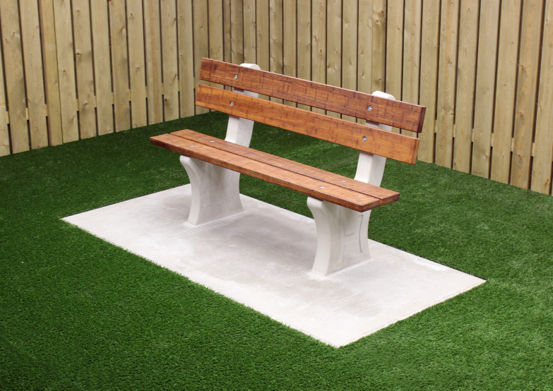 Park Bench with bottom plate Natural Concrete