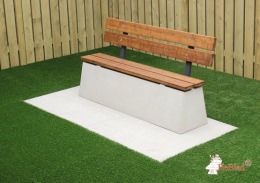 Bench DeLuxe with backrest Natural Concrete