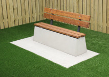 Bench DeLuxe with backrest Natural Concrete