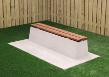 Bench DeLuxe with bottom plate without backrest Natural Concrete