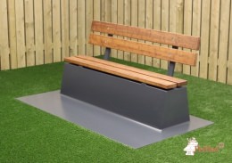 Anthracite bench DeLuxe with bottom plate and backrest