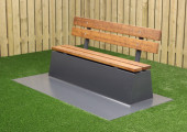 Anthracite bench DeLuxe with bottom plate and backrest
