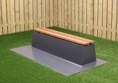 Anthracite bench DeLuxe with bottom plate without backrest