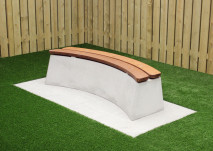 Bench DeLuxe Oval Natural Concrete