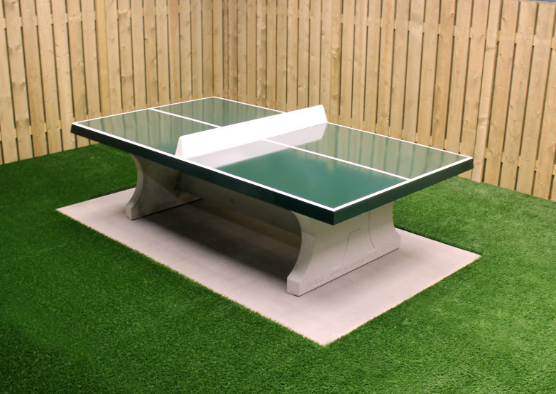 Concrete base plate for tennis table