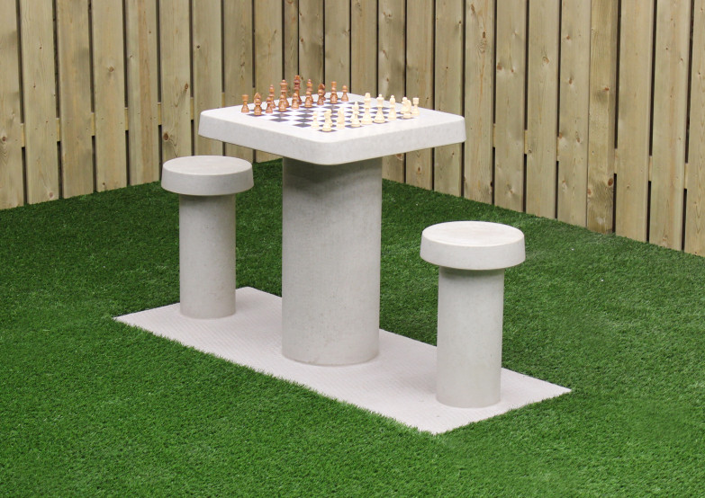 Chess Table Natural Concrete (2P)