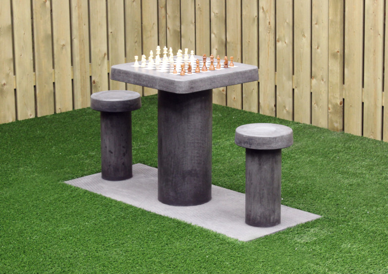 Chess Table Anthracite-Concrete (2P)
