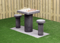 Concrete Chess Table, Anthracite-Concrete, for 2 people