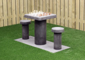 Concrete Chess Table, Anthracite-Concrete, for 2 people
