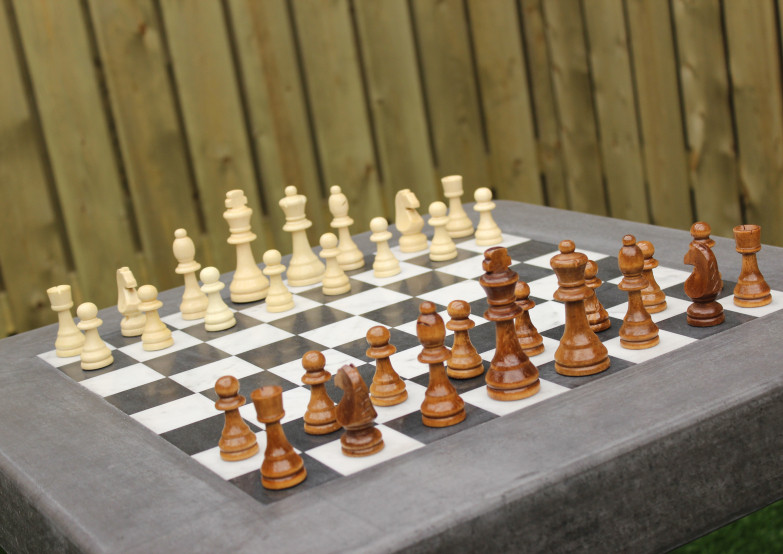 Chess Table Anthracite-Concrete (2P)