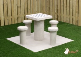 Chess Table Polished Concrete (4P)