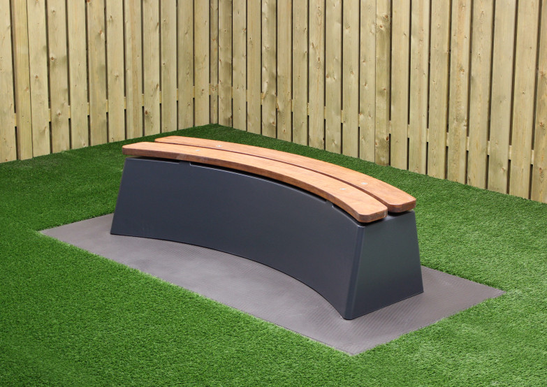 Concrete Bench DeLuxe Oval Anthracite