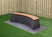 Bench DeLuxe Oval Anthracite-Concrete