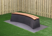 Concrete Bench DeLuxe, Anthracite-Concrete, Oval
