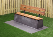 Concrete Bench DeLuxe, Anthracite-Concrete, with a bottom plate