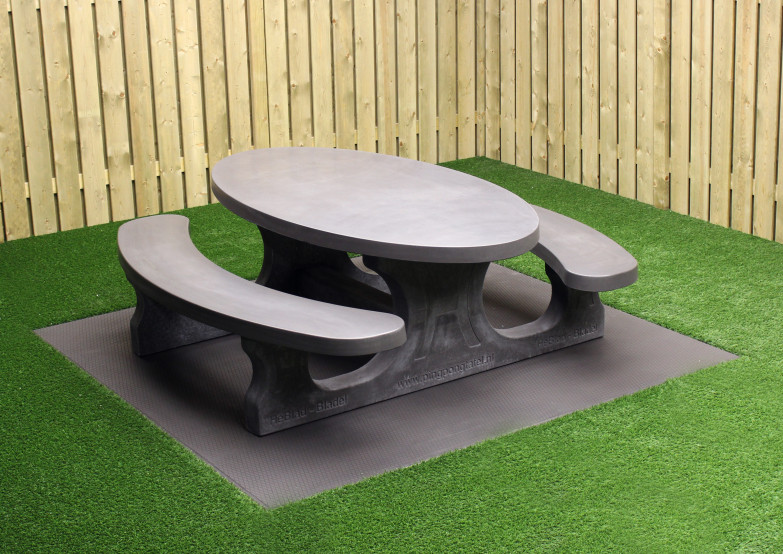 Concrete picnic table clearance and benches