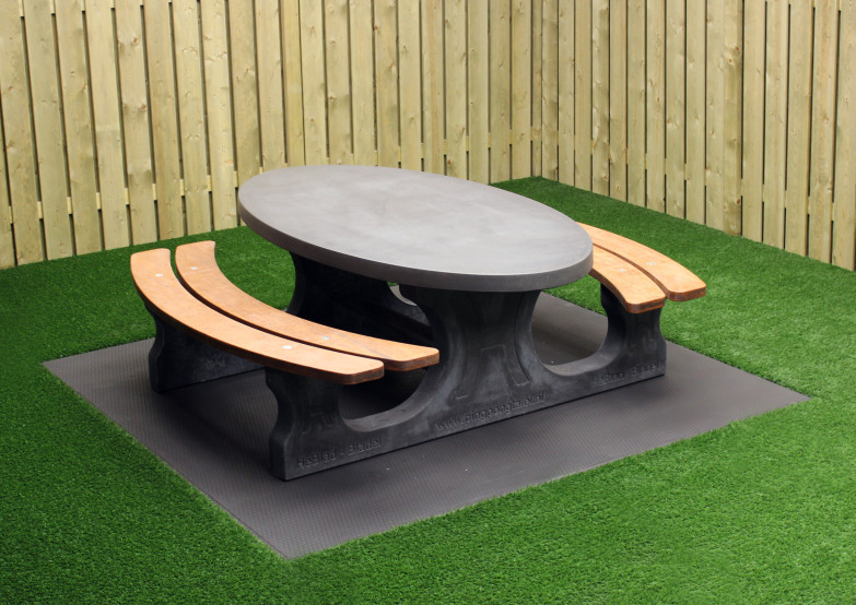 Picnic table DeLuxe  Oval Anthracite-Concrete 