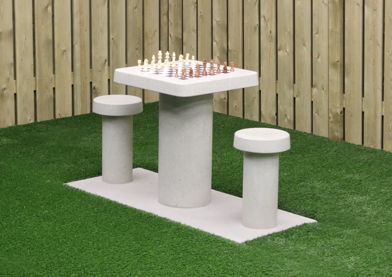 Chess Table Natural Concrete (2P)