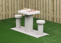 Concrete Chess Table, natural concrete, for 2 people