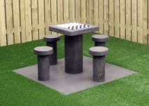 Checkers Table, Anthracite-Concrete,  seats 4 people