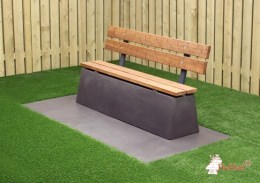 Bench DeLuxe with backrest Anthracite-Concrete