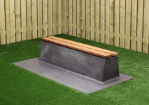Bench DeLuxe with bottom plate without backrest Anthracite-Concrete