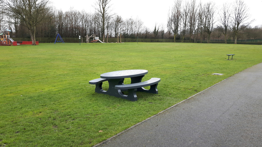 Concrete Picnic table Standard Oval Anthracite 