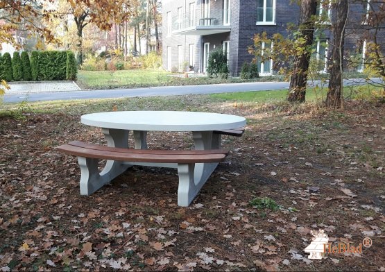 Picnic table DeLuxe Oval Natural Concrete