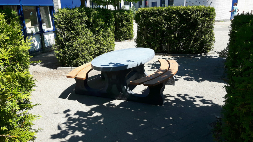 Picnic table DeLuxe  Oval Anthracite-Concrete 