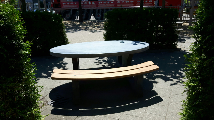 Picnic table DeLuxe  Oval Anthracite-Concrete 