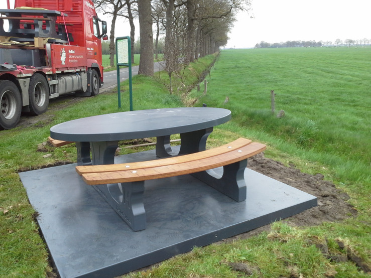 Bottom plate Picnic table Anthracite-Concrete
